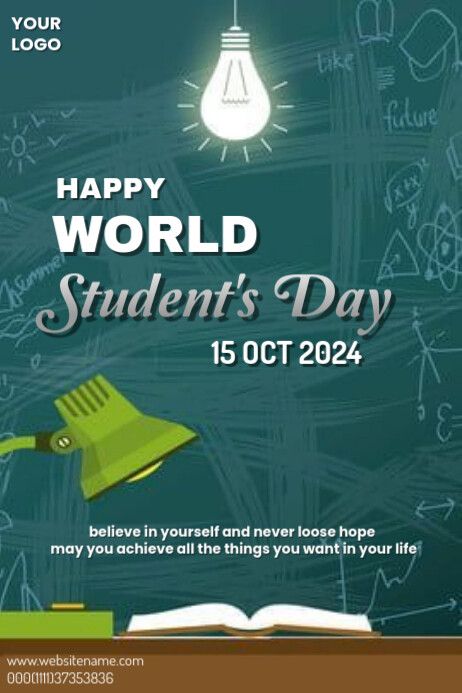 World Student's Day Poster Student's Day, Linkedin Background Image, Linkedin Background, Kindle Book Cover, Students Day, Online Newsletter, Concept Map, Campaign Posters, Blog Header