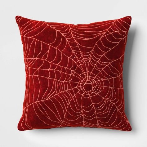 Embroidered Snake, Satin Curtains, Target Halloween, Moody Decor, Velvet Throw Pillow, Red Throw Pillows, Garnet Red, Halloween Decorations Indoor, Snake Patterns