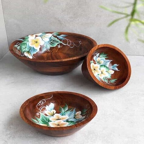 Elevate your kitchen decor with these elegant mango wood bowls and plates 🌿 Perfect for serving snacks, sauces, and more! #KitchenDecor #MangoWood #ArtDeco 🍽️✨  #eBay #eBayStore #eBaySeller #Solid #ArtDeco #Wooden #Brown #MangoWood #KitchenBowl #AllOccasions #Unit Acacia Wood Bowl, Mango Wood Bowls, Kitchen Bowl, Kitchen Bowls, Wood Bowl, Wooden Bowl, Painted Flowers, Candle Stand, Wood Bowls