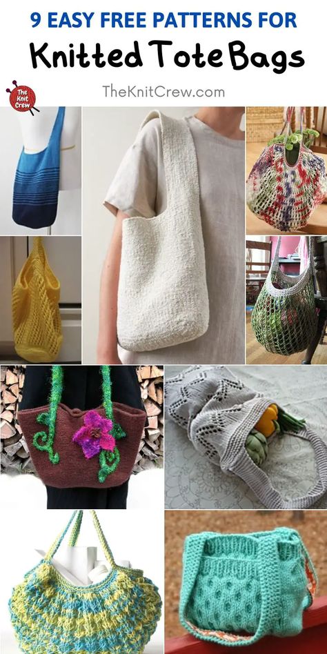 9 Easy Free Tote Bag Knitting Patterns. These 9 Easy Free Tote Bag Knitting Patterns are curated by The Knit Crew. Knitting Tote Bag Pattern, Diy Purse Patterns, Knitting Projects Easy, Knitting Bag Diy, Diy Knitting Projects, Color Block Tote Bag, Unique Sewing Patterns, Purse Patterns Free, Knitting Patterns For Beginners