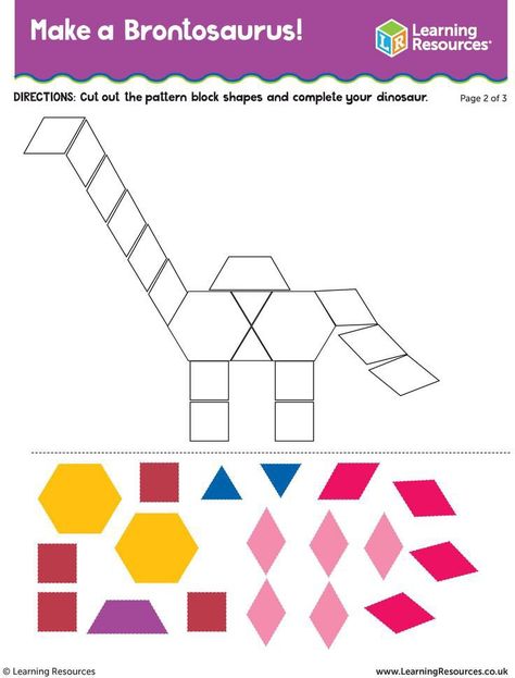 Dinosaur Tangrams Free Printable, Pattern Block Printables, Thema Dino, Dinosaur Lesson, Dinosaur Activities Preschool, Dinosaur Projects, Dinosaurs Preschool, Kindergarden Activities, Dinosaur Activities