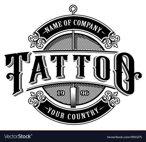 Vintage tattoo studio emblem 4 for white Vector Image Tattoo Shop Logo, Tattoo Shop Ideas, Tattoo Logo, Studio Tattoo, Calligraphy Text, Studio Logo, Vintage Tattoo, Lettering Calligraphy, Tattoo Machine