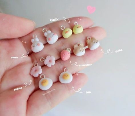 Cute Kawaii Earrings, Cute Kawaii Gifts, Soft Clay Keychain, Cute Clay Accessories, Polymer Clay Ideas Earrings, Clay Keychain Cute, Cute Kawaii Accessories, Soft Clay Diy, Aesthetic Clay Keychain