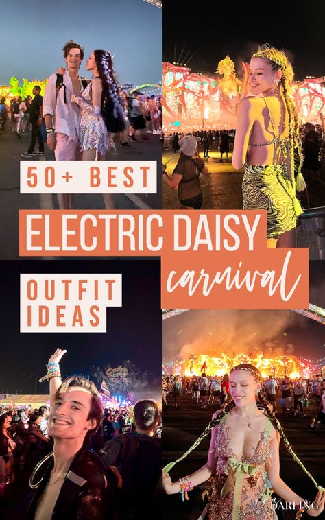 Trying to figure out what to wear to Electric Daisy Carnival or another EDM music festival? I'm sharing 50+ AMAZING EDC outfit ideas for men, women, and couples. Click this pin to see them all! what to wear to EDC, best rave outfit inspo for ladies, edc outfit inspiration for men, couples festival outfit, cute race outfits, iheartraves, rave wonderland, iedm, disco lemonado, fractal witch Electric Feels Party Outfit, Electric Music Festival Outfit, Festival Group Outfits Ideas, Rave Women Outfits, Group Festival Outfits Theme, Edm Outfits Winter, Edm Party Outfit, Festival Wear For Women, Edc Outfits Women