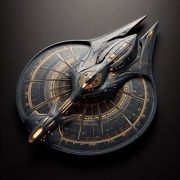 Top View of Star Trek Stingray-Shaped Starship on Black Background - Image Creator from Microsoft Designer Star Trek Concept Ships, Spacecraft Art, Star Trek Ship, Space Punk, Galaxy Saga, Ufo Design, Princes Of The Universe, Star Ship, Space Ships Concept