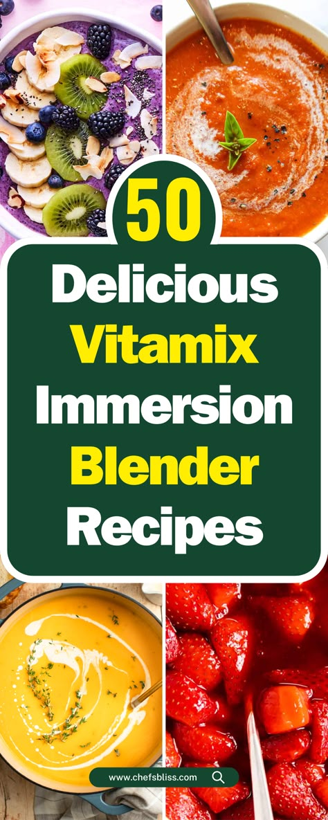 50+ Delicious Vitamix Immersion Blender Recipes to Try Today! Vitamix Immersion Blender, Vitamix Immersion Recipes, Immersion Blender Recipes Smoothie, Vitamix Immersion Blender Recipes, Vitamix Soup Recipes, Immersion Blender Recipes, Vitamix Soup, Blender Recipes Smoothies, Creamy Cauliflower Soup