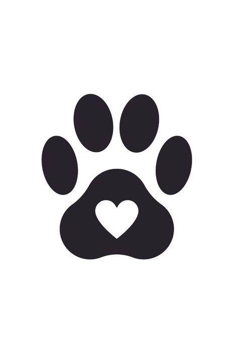 Cricut Paw Print, Dog Prints Paw, Dog Paw Silhouette, Dog Paw Drawing Easy, Paw Logo Design Ideas, Dog Paw Tattoo Design, Bulldog Paw Print, Paw Print Silhouette, Paw Print Drawing