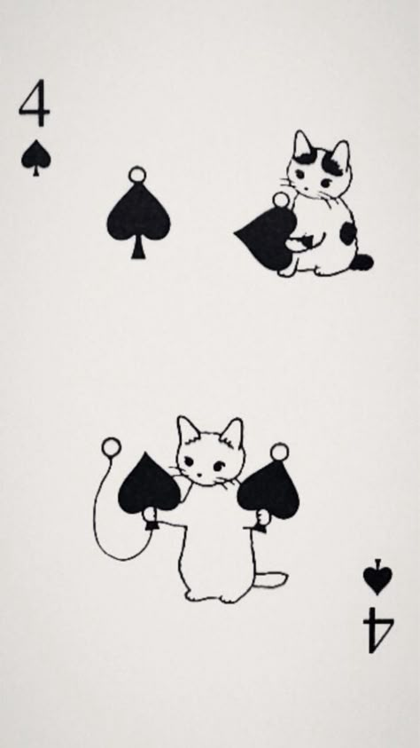 Cat Playing Card Poster, Card Deck Wallpaper, Cat Deck Of Cards, Cute Playing Card Design, Animal Playing Cards, Diy Playing Cards Ideas, Cat Poster Aesthetic, Painted Deck Of Cards, Deck Of Cards Aesthetic