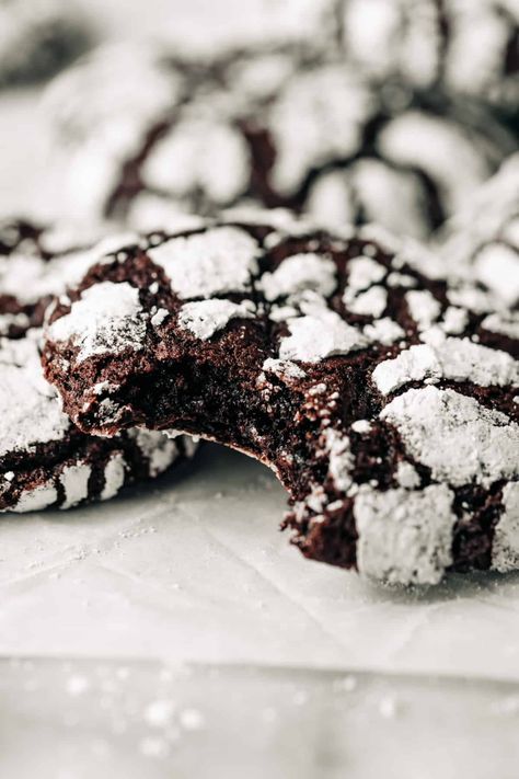 The Best Fudgy Chocolate Crinkle Cookies Recipe - Baked Ambrosia Chocolate Crinkle Cookies No Chill, Chocolate Cream Cheese Cookies, Fudgy Chocolate Crinkle Cookies, Cake From Scratch Recipe, Espresso Frosting, Russian Buttercream, Chocolate Crinkles Recipe, Crinkles Recipe, Chocolate Crinkle Cookies Recipe