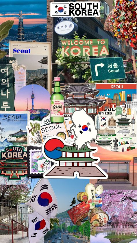 #korea #southkorea Travel Aesthetic Korea Seoul, Seoul Map Aesthetic, South Korea Incheon Aesthetic, Trip To Seoul, Seoul Vision Board, South Korea Vision Board, Trip To South Korea, South Korea Places To Visit, Korea Astethic