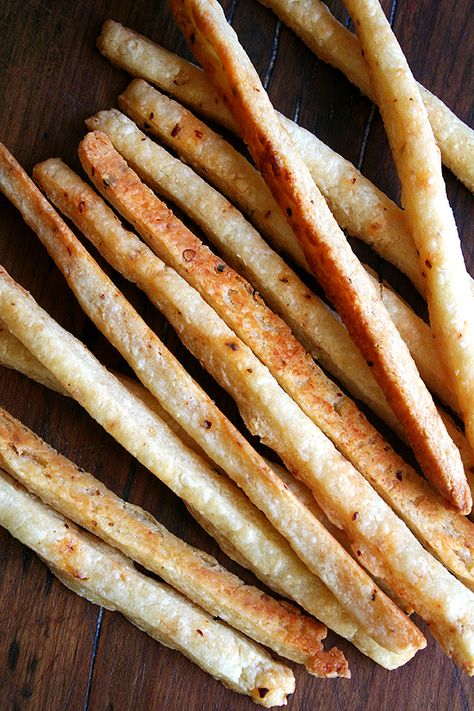 Spicy, salty, crispy — these cheese sticks are addictive and will never not appear at a party I host from here on out. They take just minutes to whip up. They look beautiful. And they couldn't be more party friendly — who doesn't like butter, cheese, salt and a little spice? // alexandracooks.com Cheese Sticks Recipe, Oscar Night, Cheese Straws, Smitten Kitchen, Cheese Sticks, Breadsticks, Bread Rolls, French Fries, Appetizer Snacks