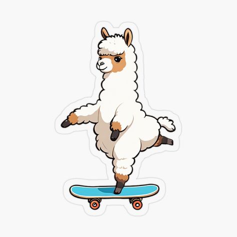 Smiling Alpaca, Alpaca Tattoo, Alpaca Cartoon, Animal Illustration Kids, Paddle Ideas, Horse Family, Cute Alpaca, Cute Laptop Stickers, Sticker Inspo