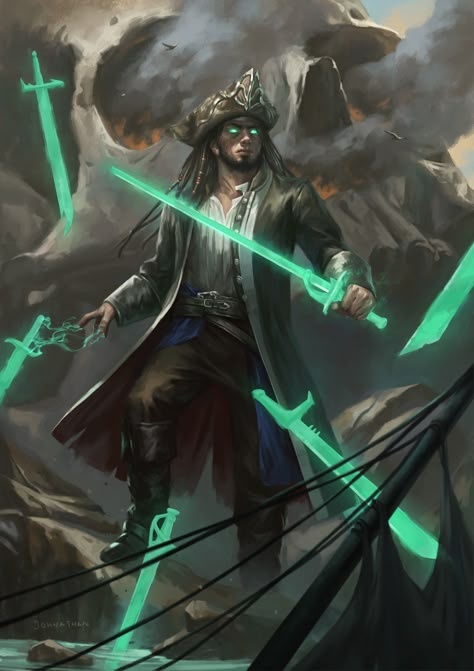 ArtStation - Okan, Johnathan Chong Rpg Pirate, Pirate Rpg, Ghost Pirate, Rpg Npc, Evelynn League Of Legends, Creature Fantasy, Pirate Art, 다크 판타지, Dungeons And Dragons Characters