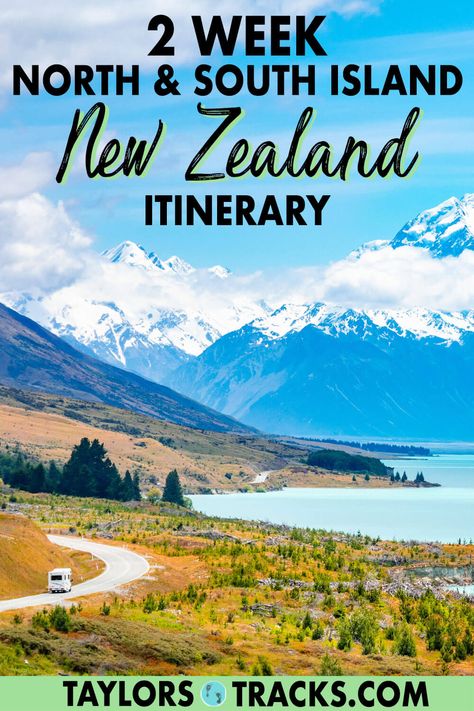 Get ready for a trip of a lifetime with this 2 week New Zealand itinerary that covers both the north and the south islands. From Auckland to Queenstown and the best places to visit in New Zealand in between, this New Zealand travel guide shares with you the top things to do in New Zealand, where to stay in Zealand, and a New Zealand road trip itinerary that you can easily customize with suggestions. Click to start planning your trip to New Zealand! South New Zealand, 2 Week Road Trip, Road Trip New Zealand, Nz South Island, New Zealand Road Trip, Best Island Vacation, New Zealand Itinerary, North Island New Zealand, New Zealand Trip