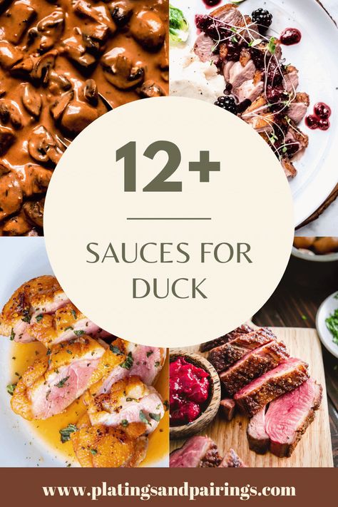 Gourmet Duck Recipes, Roasted Duck Side Dishes, Game Duck Recipes, Fancy Duck Recipes, Keto Duck Recipes, Sauce For Duck Recipes, Duck Meals Dinners, Christmas Duck Breast Recipes, Duck Breast Marinade