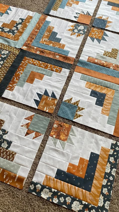 Lodge Quilt Patterns, Scrappy Bear Cabin Quilt Pattern, Using Old Quilts For Crafts, Bearpaw Quilt, Quilt Log Cabin, Bear Paw Quilt, Bear Cabin, Log Cabin Quilt Blocks, Log Cabin Quilt Pattern