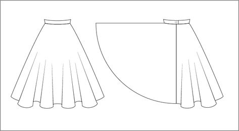 Circle Skirt Pattern With Illustrator and Calc : 6 Steps - Instructables Draw A Box, Circle Skirt Pattern, Engineer Prints, Text Tool, Flat Sketches, Crop Circles, Stitch Lines, Pattern Drafting, Circle Skirt