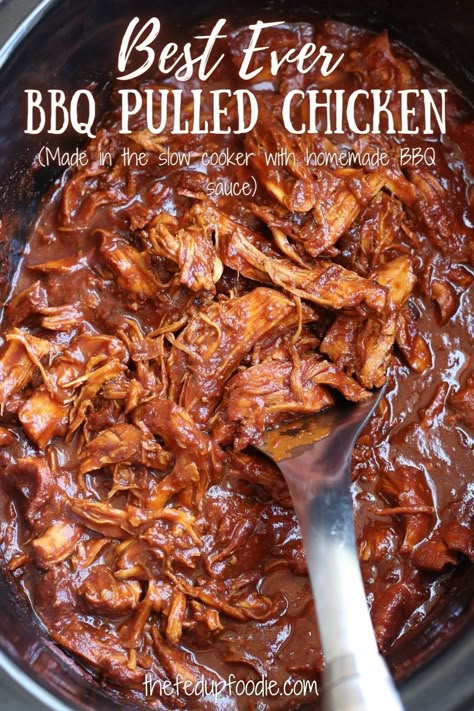 Delicious, low stress and easy to make, this recipe makes the best BBQ Pulled Chicken. #BBQPulledChickenCrockpot #BBQPulledChicken #SlowCookerBBQPulledChicken #CrockPotBBQChickenBreast #BBQChickenCrockpotEasy #PulledBBQChickenCrockPot Best Pulled Bbq Chicken Crock Pot, Bbq Chicken Pulled Crockpot, Best Bbq Sauce For Chicken, Pulled Chicken Crock Pot Recipes Bbq, Easy Slow Cooker Bbq Pulled Chicken, Shredded Barbecue Chicken Crock Pots, Crock Pot Chicken Bbq Slow Cooker, Slow Cooker Chicken Barbecue, Slow Cook Pulled Chicken