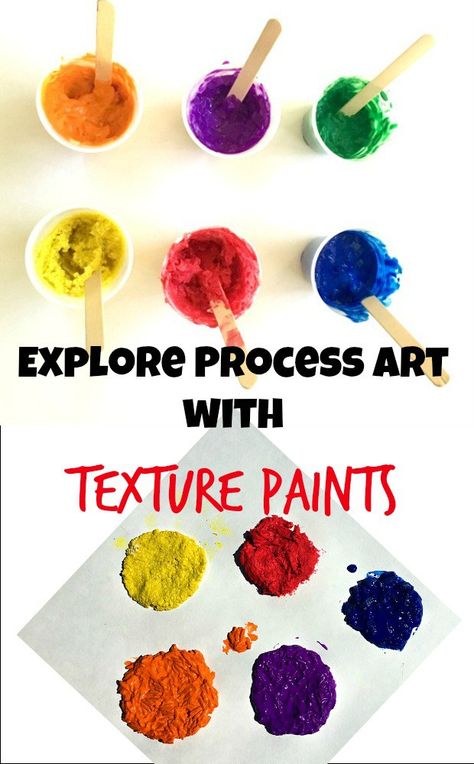 Explore Process Art with Texture Paints; a Sensory Painting Activity Material Exploration Art, Textures Eyfs Activities, Textures Preschool Activities, Process Art Infants, Process Based Art Preschool, Texture Activities For Preschool, Texture Activities For Toddlers, Colour Crafts Preschool, Texture Activities