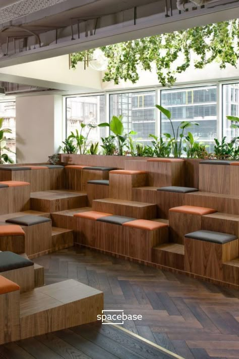 Flexible Work Space, Student Lounge, Tiered Seating, Cafe Seating, Liverpool Street, Co Working Space, Corporate Style, Lounge Design, Terrace Design