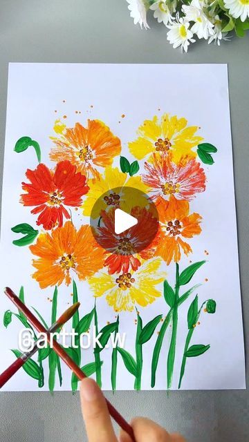 Art Tiktok | ❤️ pls! You can do this with your child!🤗 @arttok.w

.
 
#painting #acrylicpainting #art  #artwork #tiktok #reels  #kinder #resim... | Instagram Fall Art Projects, Diy Watercolor Painting, Acrylic Painting For Beginners, Painting For Beginners, Diy Watercolor, Painting Lessons, Painting Flowers, Painting Tutorials, Easy Diy Crafts