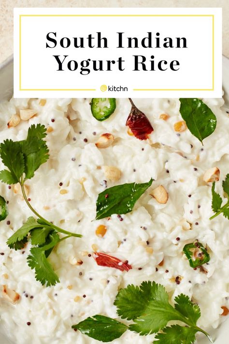 Cool, Creamy South Indian Yogurt Rice Is a Taste of Home and My Heritage Rice With Yogurt, Yogurt Rice Indian, South Indian Rice Recipes, Indian Yogurt, Yogurt Rice, Sriracha Salmon, Curd Rice, Brahma Bull, Indian Lunch