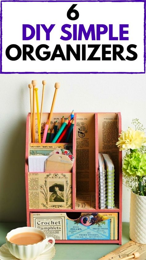 simple organizers and boxes for storage from cardboard Diy Craft Box Organizer, Craft Desk Organization, Diy Cardboard Organizer, Diy Box Organizer, Diy With Cardboard, Diy Organiser, Week Goals, Cardboard Box Storage, Boxes For Storage