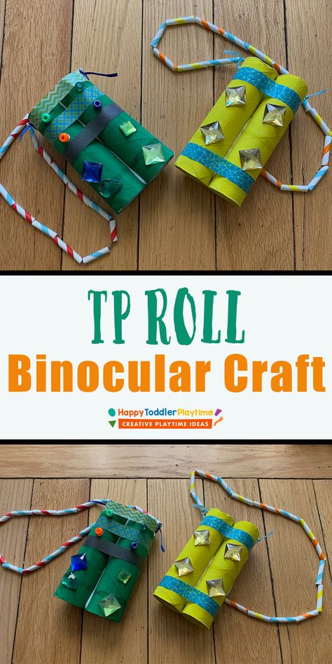 Toilet Paper Roll Binoculars, Paper Roll Binoculars, Binocular Craft, Easy Preschool Crafts, Easter Board, Cute Craft, Summer Camp Crafts, Homeschool Crafts, Toilet Paper Crafts