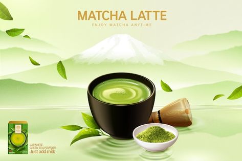 Matcha Cup, Social Media Layout, Matcha Japan, Japanese Matcha Tea, Matcha Green Tea Latte, Beverage Photography, Green Tea Latte, Raw Coconut, Painting Background