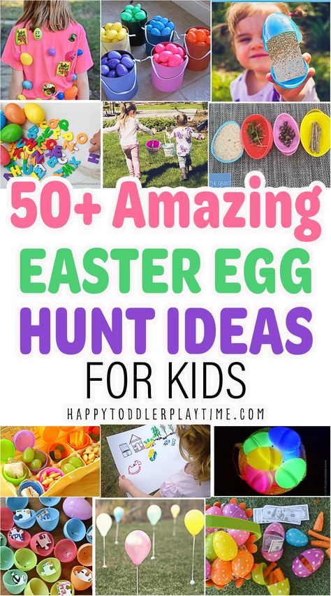 50+ Amazing Easter Egg Hunt Ideas for Kids - HAPPY TODDLER PLAYTIME Lego Easter Eggs, Easter Egg Hunt Activities, Easter Egg Scavenger Hunt, Easter Egg Hunt Ideas, Egg Hunt Ideas, Easter Games For Kids, Easter Party Games, Easter Eggs Kids, Creative Easter Eggs