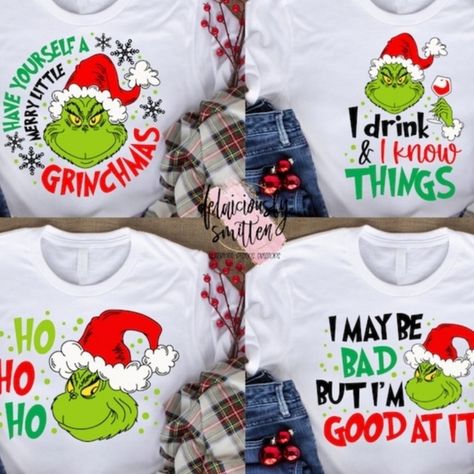 Mr. GRINCH Christmas tshirt 4pk set Grinch Christmas Tshirt, Grinch Christmas Shirts, Grinch Shirt, Grinch Shirts, Mr Grinch, Christmas Tshirt, Grinch Christmas, Grey Tee, Cute Shirt