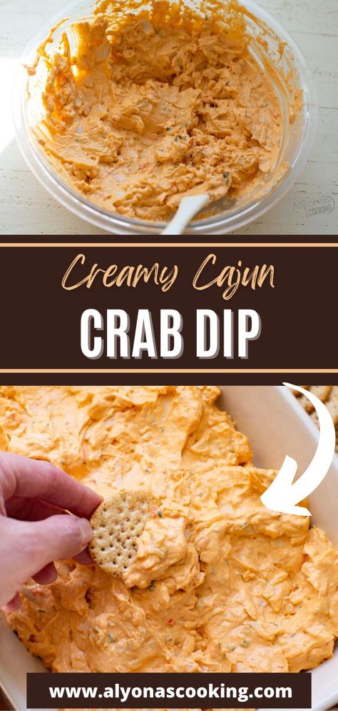 Cajun crab dip is a mildly hot crab dip recipe (not too spicy) made with cream cheese, sriracha sauce, cheddar, mayo, sour cream, creole spices, and imitation crab meat. This cold crab dip is so good! This cold crab dip recipe is the perfect make-ahead dip because it doesn’t stiffen hard and stays semi-soft from the whipped mayo and cheese sauce. It's so silky and delicious! Seafood Dip Cold, Cajun Crab Dip Recipe, Crab Dip Recipe Cold, Cold Crab Dip, Spicy Crab Dip, Shrimp And Crab Dip, Cajun Crab Dip, Crawfish Dip, Crab Dip Cold