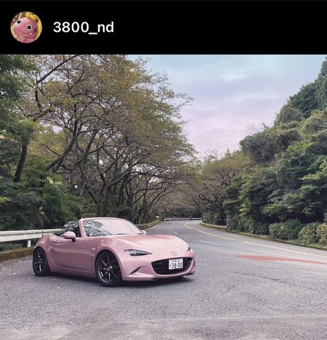 Pink Miata Mx5, Pink Mazda, Pink Miata, Nd Miata, Miata Nd, Mx5 Nd, Dream Whip, Mazda Mazda3, Car Things