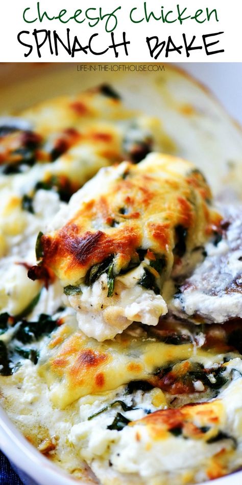 Chicken And Spinach Recipes, Chicken Spinach Bake, Spinach Bake, Chicken Breast Cutlet, Spinach Chicken, Chicken Spinach, Chicken And Spinach, Chicken Bake, Low Carb Meal