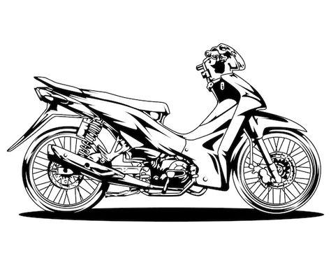 Vector black and white motorcycle drawings vector illustration Black And White Motorcycle, Motor Drawing, Motorcycle Drawing, White Motorcycle, Motorcycle Illustration, Futuristic Motorcycle, Premium Vector, Drawing Ideas, Graphic Resources