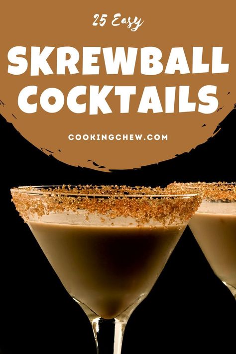 Drunken Peanut Butter Cup Drink, Skewball Recipes, Screwball Espresso Martini, Peanut Butter Vodka Drinks, Skrewball Peanut Butter Whiskey Balls, Peanut Butter Screwball Recipes, Screwball Martini, Peanut Butter Martini Recipes, Screwball Whiskey Drinks Recipes