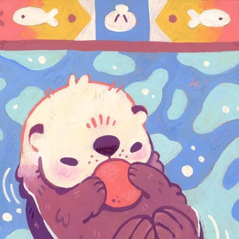 Rowan Kingsbury on Instagram: "One of the many prints I will have available at @craftywonderland this weekend! Come by the Oregon Convention Center on the 3rd and 4th to say hi!  #art#cuteart#otter#cuteanimals#illustration"