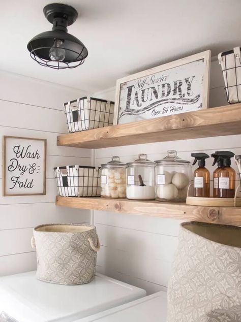 20 Ideas for Wall Organizer for Laundry Room in 2023 Cheap Laundry Room Makeover, Diy Laundry Room Storage, Laundry Shelves, White Laundry Rooms, Laundry Room Ideas Small Space, Small Laundry Room Makeover, Rustic Laundry Rooms, Pantry Laundry Room, Tiny Laundry Rooms