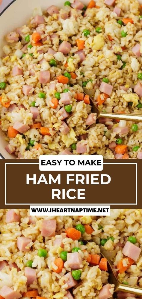 Ham And Rice Casserole, Ham Dinner Recipes, Ham Fried Rice, Ham Leftovers, Fried Ham, Rice Recipe Easy, Fried Rice Recipe Easy, Ham Dinner, Ham Casserole