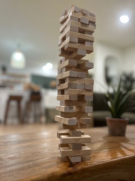 This aesthetic tower was made by my kids while they were playing Jenga! In our vacation home in Lake Havasu! Jenga Aesthetic, Jenga Tower, Tower Aesthetic, Lake Havasu, Graduation Day, Rustic Bedroom, Vacation Home, Tower, Lake