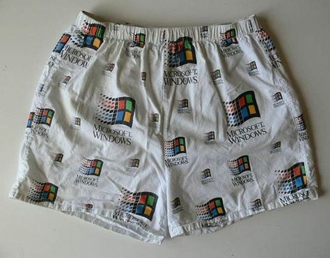 The world's most un-sexy boxers. Silly Clothes, Frutiger Aero, Cool Clothes, Microsoft Windows, Stuff I Want, Aesthetic Clothes, Boho Shorts, Dream Wardrobe, Clothes Accessories