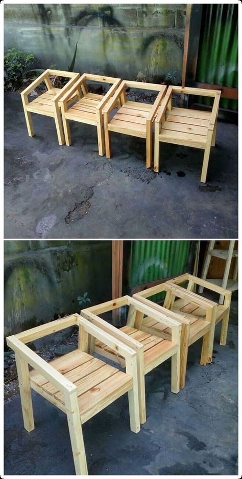 Pallet Garden Furniture, Pallet Chair, Diy Wooden Projects, Pallet Decor, Wooden Pallet Projects, Pallet Outdoor, Diy Garden Furniture, Pallet Furniture Outdoor, Wood Pallet Projects