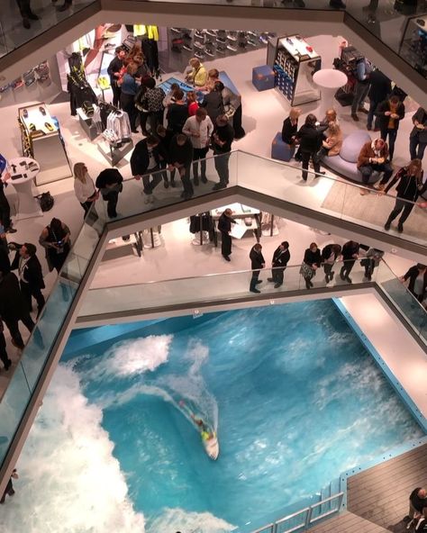 #CAsSurf | Germany Just Opened a Wave Pool In a Mall - Instagram photo @CityWave.de Indoor Surf Pool, Time Will Tell, Coffee Shop Interior Design, Wave Pool, Coffee Shops Interior, Surfing Waves, House Paint Exterior, Shop Interior Design, Shop Interior