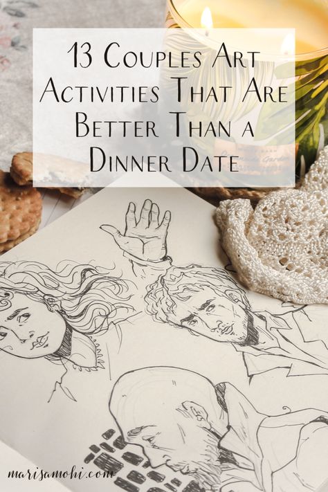 Are you looking for couples art activities for your next date night? Check out these 13 ideas! #art #creativelife #datenight Date Arts And Crafts, Date Night Art Project, Couple Date Night Ideas At Home, Cute Couple Projects Crafts, Relationship Arts And Crafts, Art Projects For Couples To Do Together, Couple Craft Ideas Projects, Couples Art Activities, Craft With Boyfriend