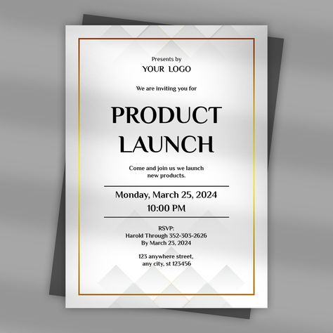 Announce your product launch event in grandeur with our custom Invitation Card designs. Tailored to captivate and create anticipation. Let's make your launch an unforgettable experience. . FREE CUSTOMIZATION AVAILABLE 🙌🏻 . ➡️ Skype: tech.spectrum . #productlaunch #productlaunching #productlaunchevent #productlaunches #productlaunchingevent #productlaunchinvite #productlaunchinvitation #invitation #invitationcards #invitations #invitationdesign #invitationcarddesign #swayam #swayaminfotech Launch Event Invitation, Event Invitation Card, Branding Merchandise, Product Launch Event, Exclusive Invitation, Card Book, Book Launch, Dinner Invitations, Launch Event