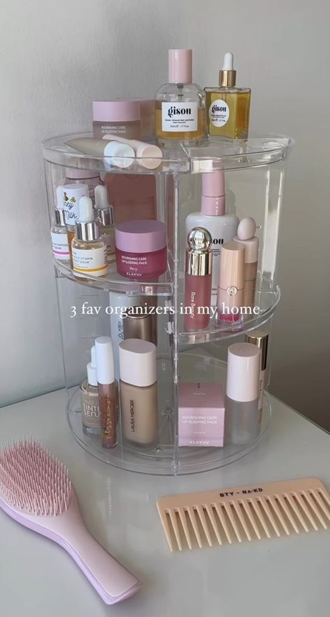 Acrylic Rotating Organizer, Acrylic Skincare Organizer, Rotating Skincare Organizer, Skincare Drawer, Skincare Display, Organiser Ideas, Skin Care Organizer, Skincare Shelf, Skincare Organiser