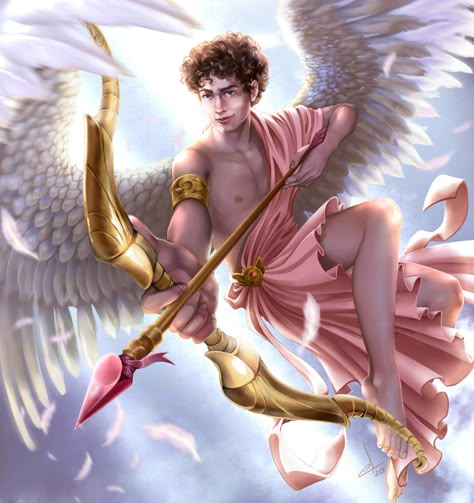 Cupid God Greek Mythology, Cupid Mythology, Cupid Greek Mythology, Eros God Art, Cupid Fantasy Art, Cupid Art, Cupid Aesthetic, Cupid Drawing, Eros And Psyche