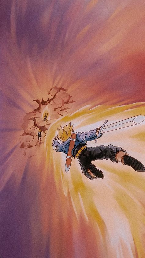 Trunks Dragon Ball Wallpaper, Dbz Aesthetic, Dragon Ball Aesthetic, Really Cool Wallpapers, Dbz Wallpapers, Image Dbz, Dragon Ball Wallpaper, Vaporwave Wallpaper, Dragon Ball Wallpaper Iphone