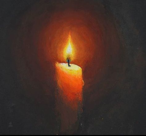 Flame Oil Painting, Candle Oil Pastel, Painting Of Candle, Candlelight Painting, Candle Light Painting, Candle Flame Art, Candle Reference, Candle Drawing Art, Candle Oil Painting