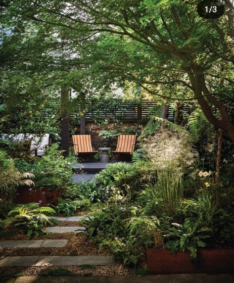 Woodland Courtyard Garden, City Courtyard Garden, Mood Board Garden Design, London Terrace Garden, Small Shady Backyard Ideas, Forest Garden Ideas Backyards, Small City Garden Ideas, Small Shady Garden Ideas, City Garden Ideas Small Spaces